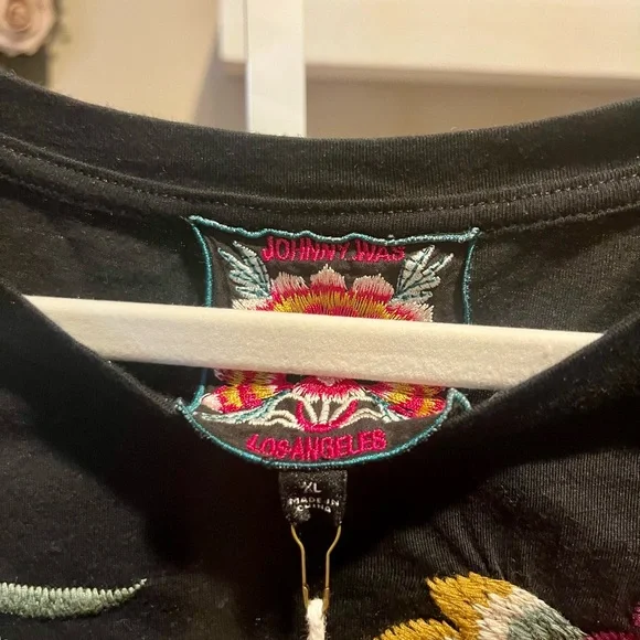 NWT XL Johnny Was Sidonia Bishop Sleeve Floral Top - Picture 5 of 6